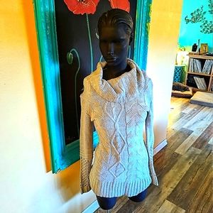 Grey Cable knit Turtle Neck Sweater